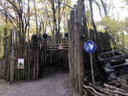 Entrance gate to the walking route at the DinoPark at the DierenPark Amersfoort zoo