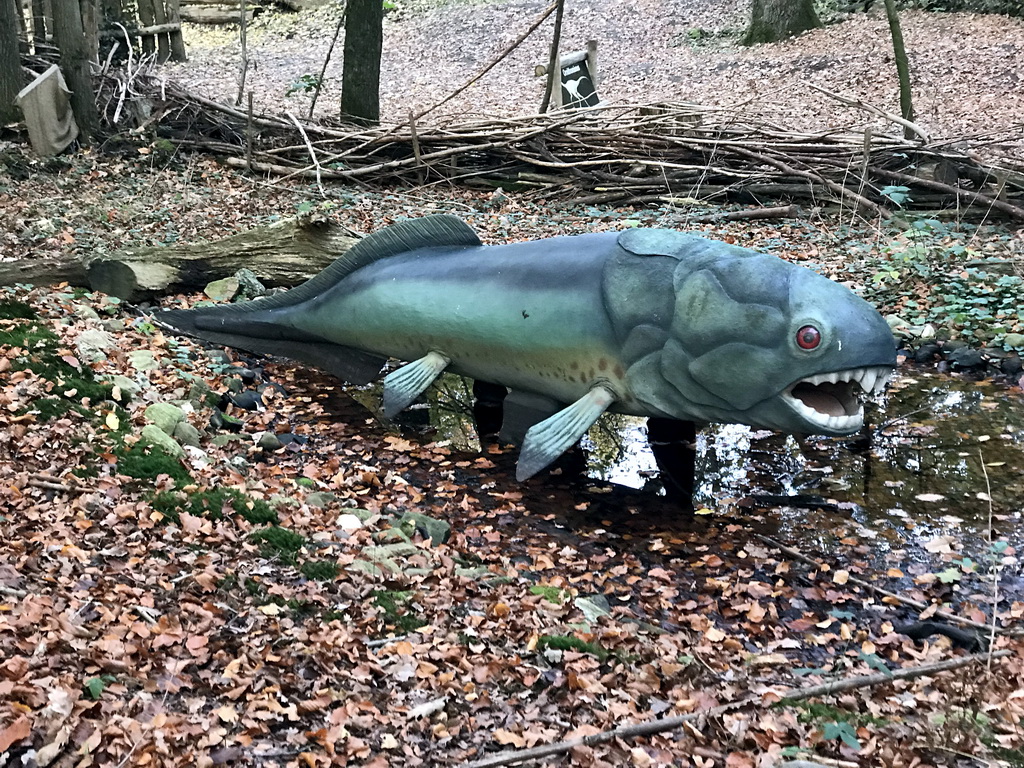 Dunkleosteus statue at the DinoPark at the DierenPark Amersfoort zoo