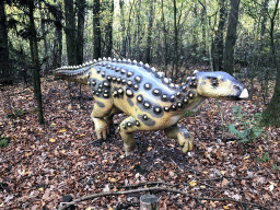 Scelidosaurus statue at the DinoPark at the DierenPark Amersfoort zoo