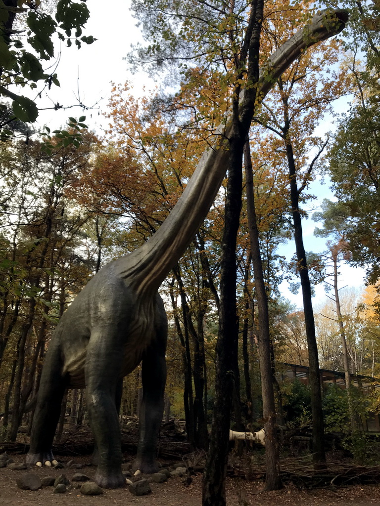 Brachiosaurus statue at the DinoPark at the DierenPark Amersfoort zoo