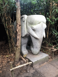 Elephant statue near the enclosure of the Asian Elephants at the DierenPark Amersfoort zoo