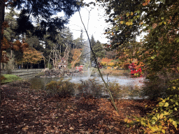 Fountain in front of the Japanese Garden at the DierenPark Amersfoort zoo