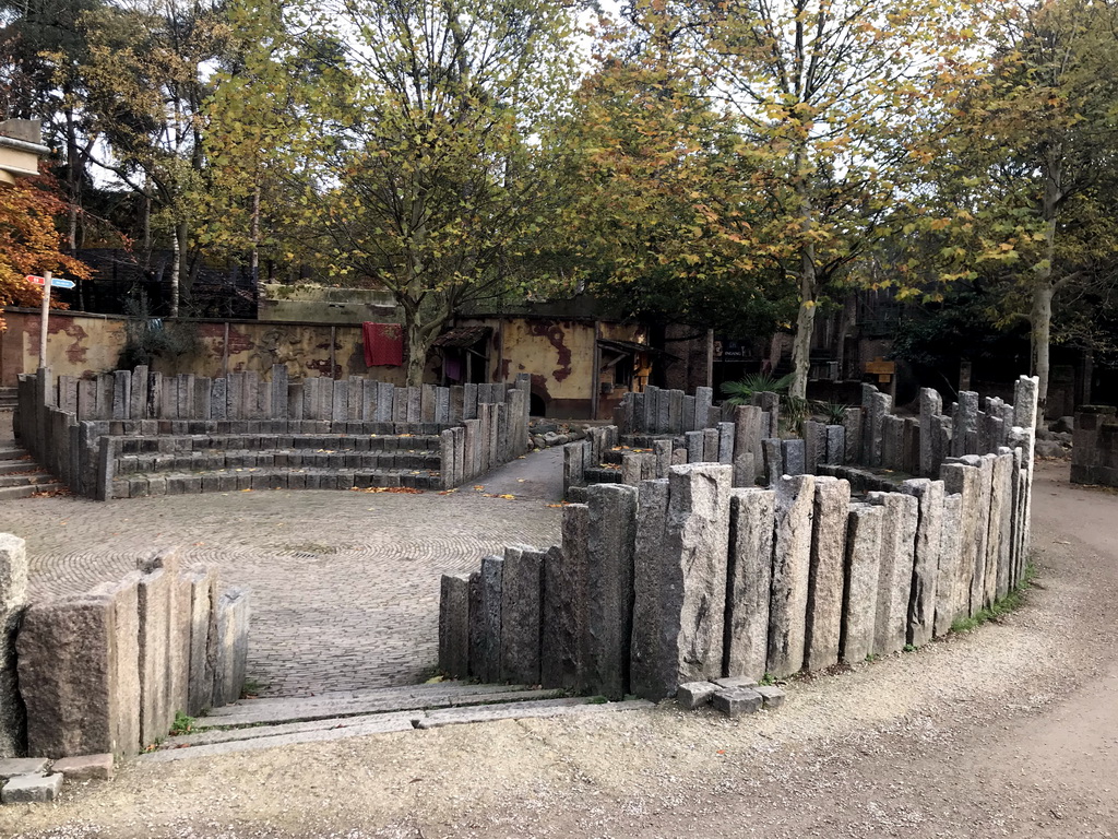 Central square at the City of Antiquity at the DierenPark Amersfoort zoo