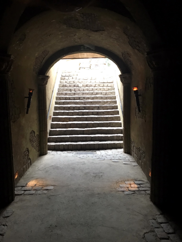 Hallway and staircase at the Lion Enclosure at the City of Antiquity at the DierenPark Amersfoort zoo