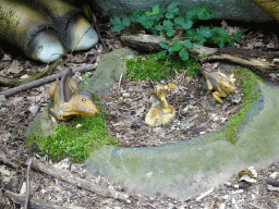 Young Maiasaura statues at the DinoPark at the DierenPark Amersfoort zoo