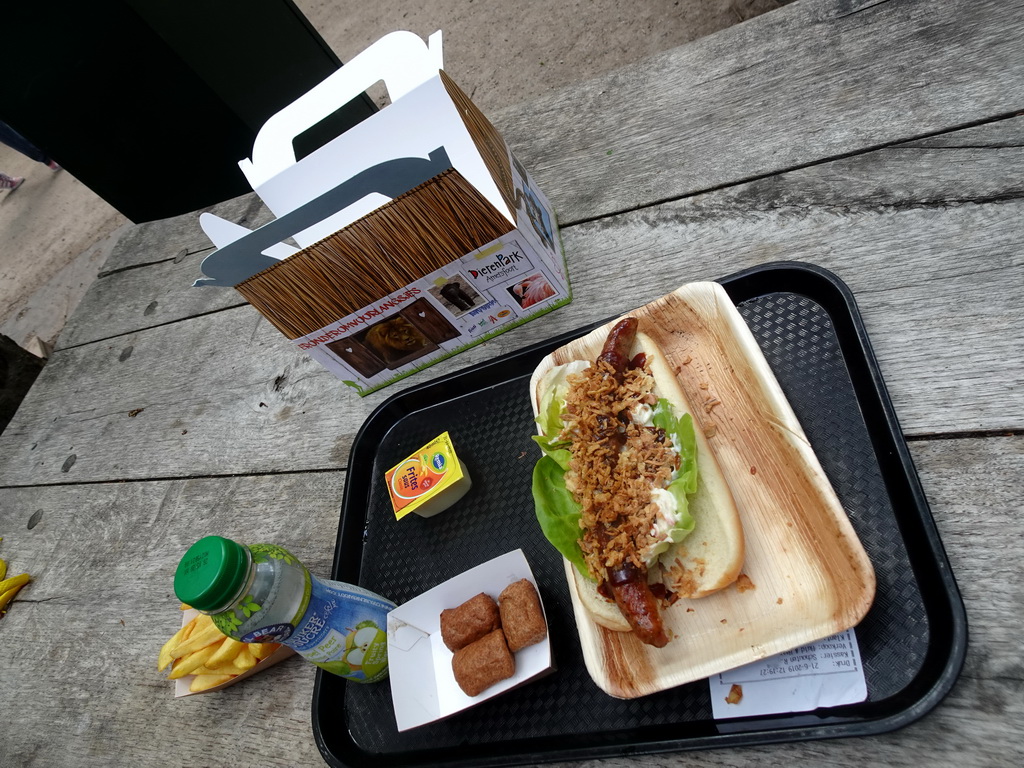 Lunch at the terrace of the Huid & Haar restaurant at the DinoPark at the DierenPark Amersfoort zoo