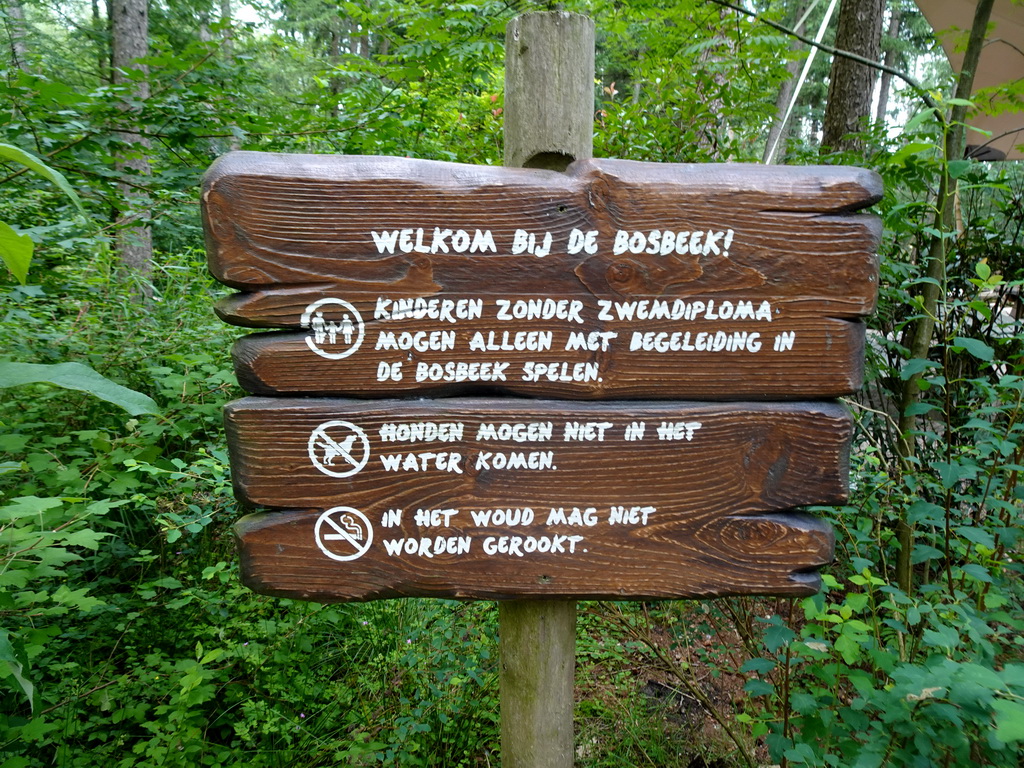 Information on the Bosbeek area at the DierenPark Amersfoort zoo