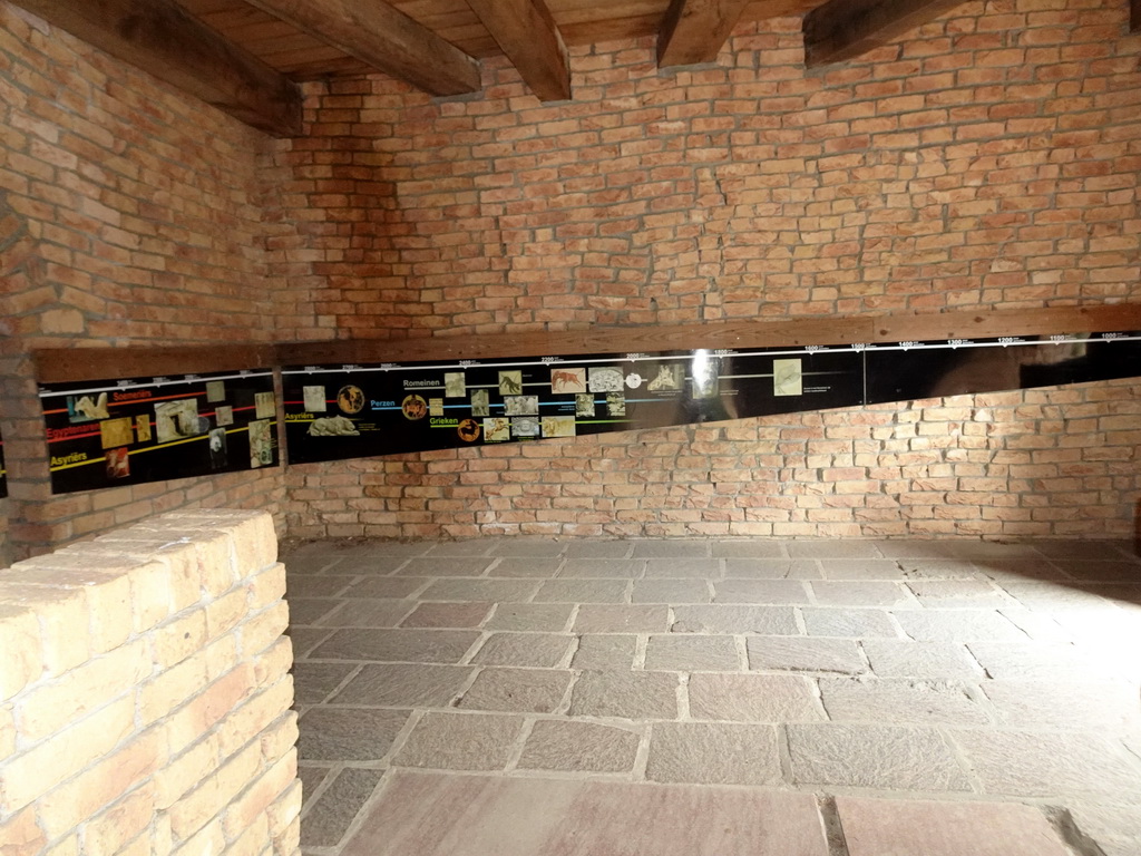 Timeline of classic civilizations at the upper floor of the Lion enclosure at the City of Antiquity at the DierenPark Amersfoort zoo