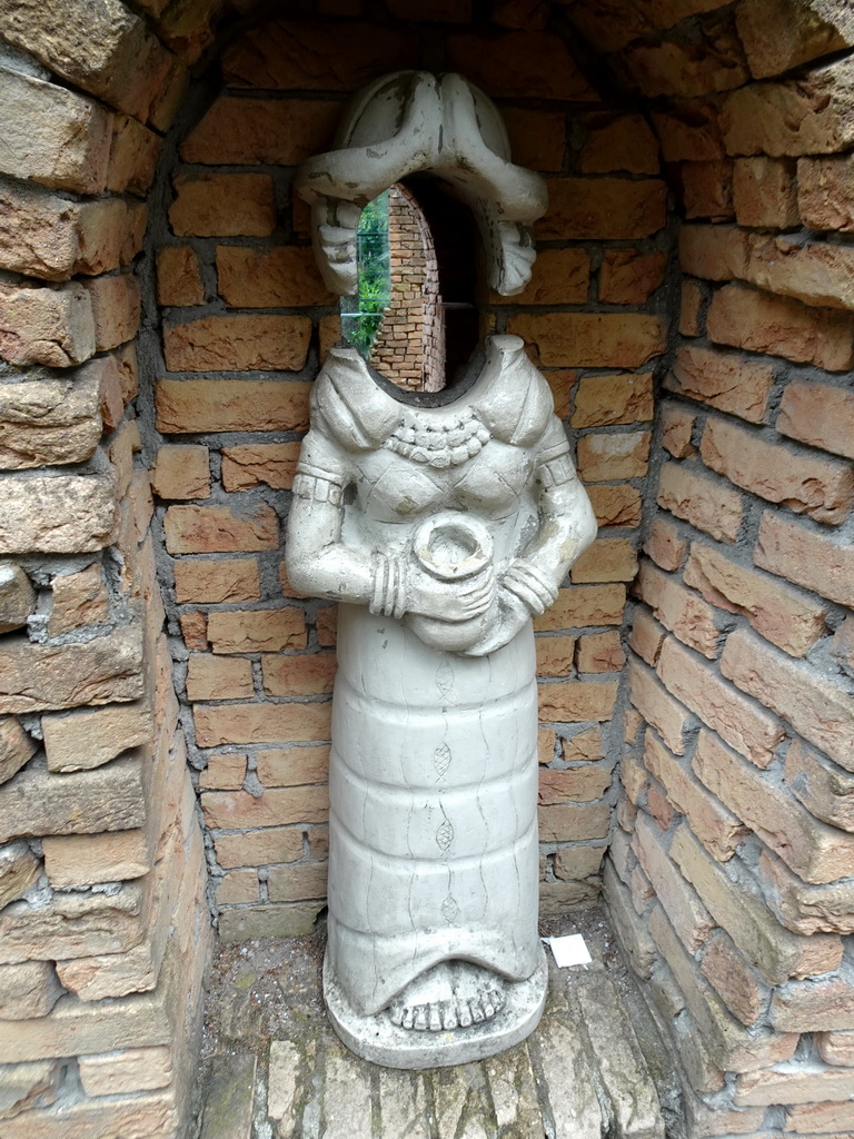 Statue at the upper floor of the Lion enclosure at the City of Antiquity at the DierenPark Amersfoort zoo