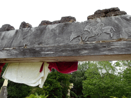 Relief at a gate at the City of Antiquity at the DierenPark Amersfoort zoo