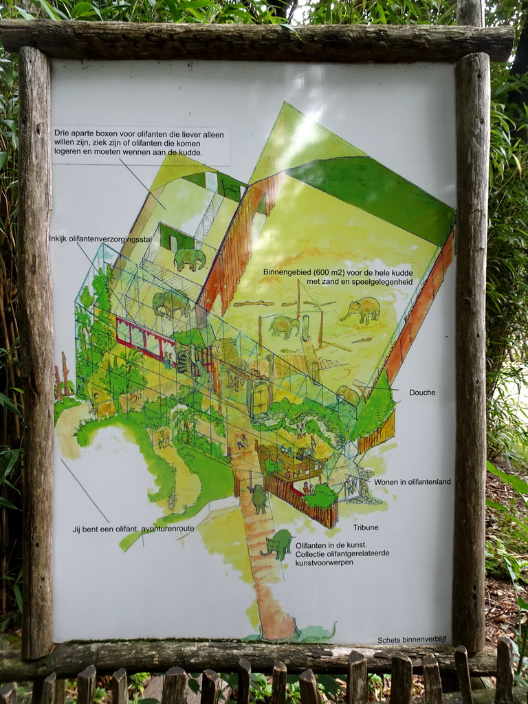 Map of the enclosure of the Asian Elephants at the DierenPark Amersfoort zoo