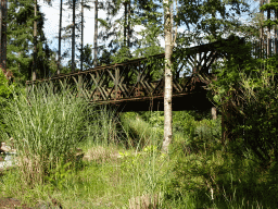 The Bailey Bridge over the Expedition River at the DierenPark Amersfoort zoo, viewed from the cycle boat