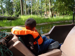 Max on the cycle boat on the Expedition River at the DierenPark Amersfoort zoo