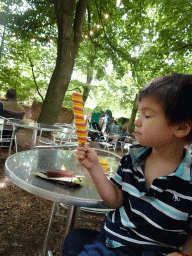 Max with an ice cream at the IJs & ZOO restaurant at the DierenPark Amersfoort zoo