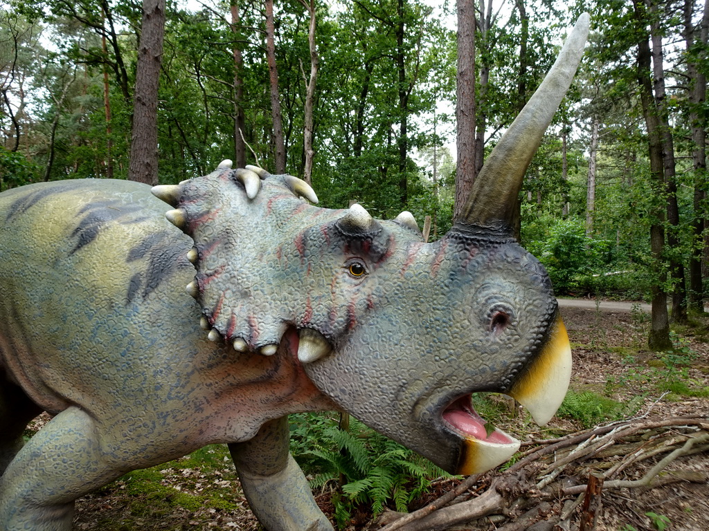 Centrosaurus statue at the DinoPark at the DierenPark Amersfoort zoo