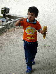 Max with a Spirello at the City of Antiquity at the DierenPark Amersfoort zoo