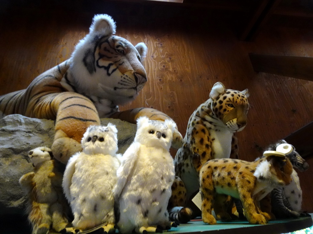 Plush animals at the Jungleshop at the DierenPark Amersfoort zoo