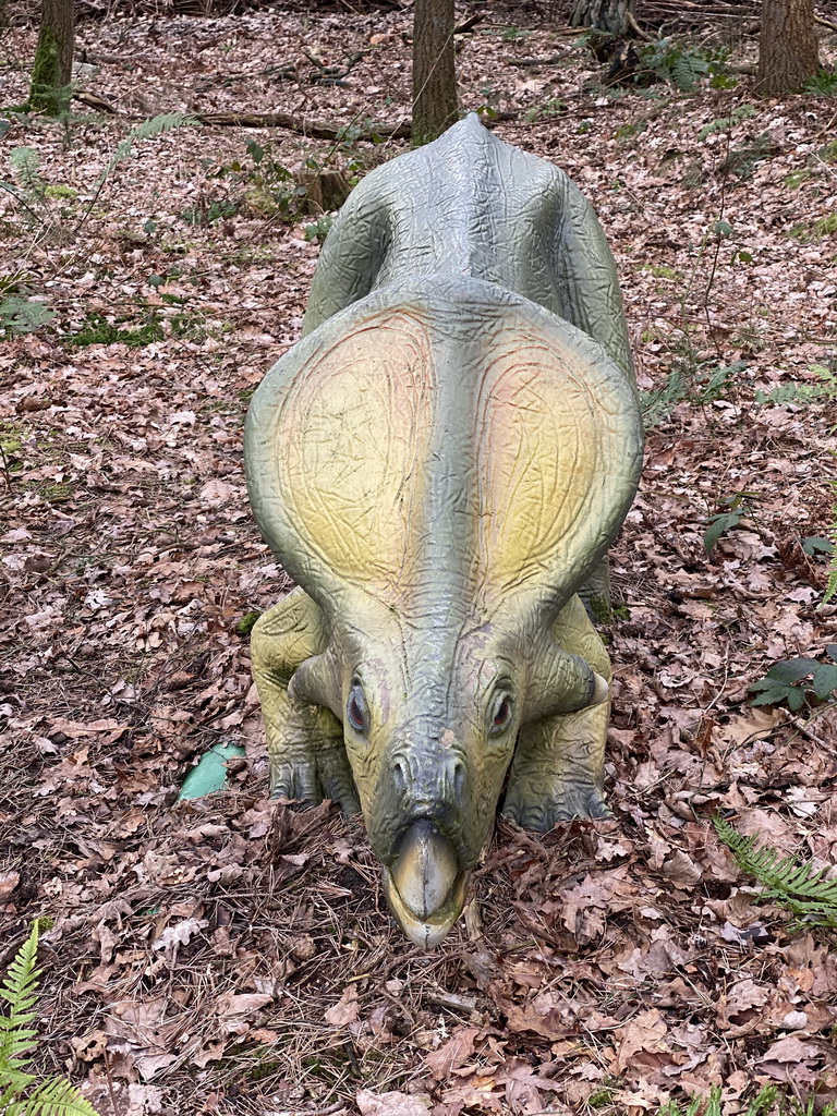Protoceratops statue at the DinoPark at the DierenPark Amersfoort zoo