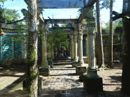 Columns at the City of Antiquity at the DierenPark Amersfoort zoo, viewed from the Palace of King Darius