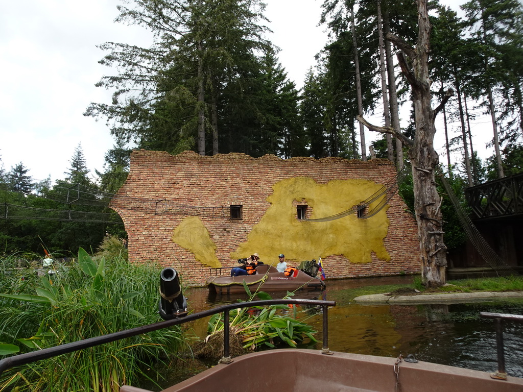 Monkey Building at the DierenPark Amersfoort zoo, viewed from the cycle boat on the Expedition River