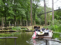 Boat next to the Expedition River at the DierenPark Amersfoort zoo, viewed from the cycle boat