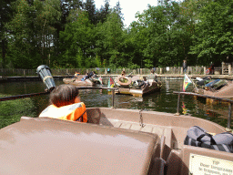 Max on the cycle boat on the Expedition River at the DierenPark Amersfoort zoo