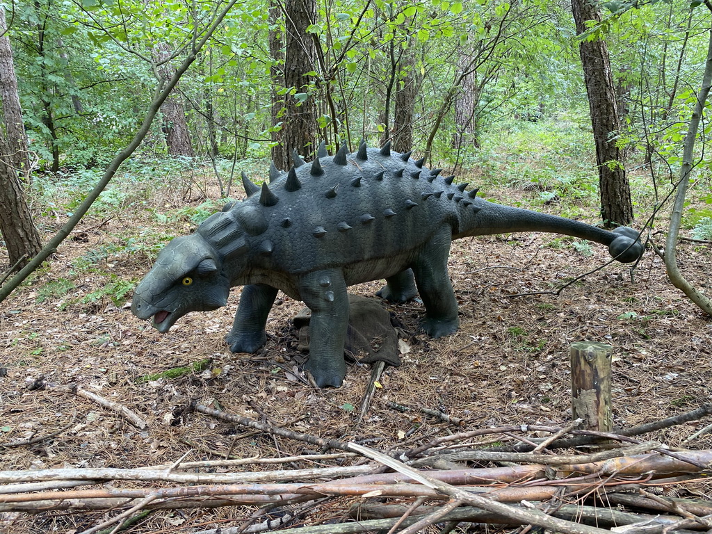 Ankylosaurus statue at the DinoPark at the DierenPark Amersfoort zoo