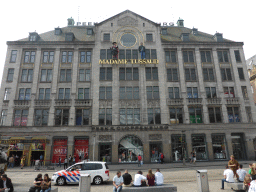 Front of the building of the Peek & Cloppenburg department store and the Madame Tussaud museum at the Dam square