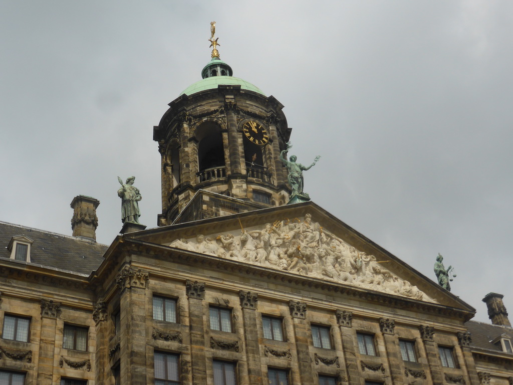 Top part of the facade of the Royal Palace Amsterdam
