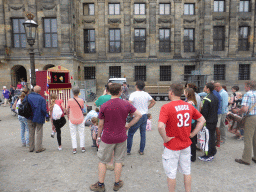 Puppet theater in front of the Royal Palace Amsterdam at the Dam square