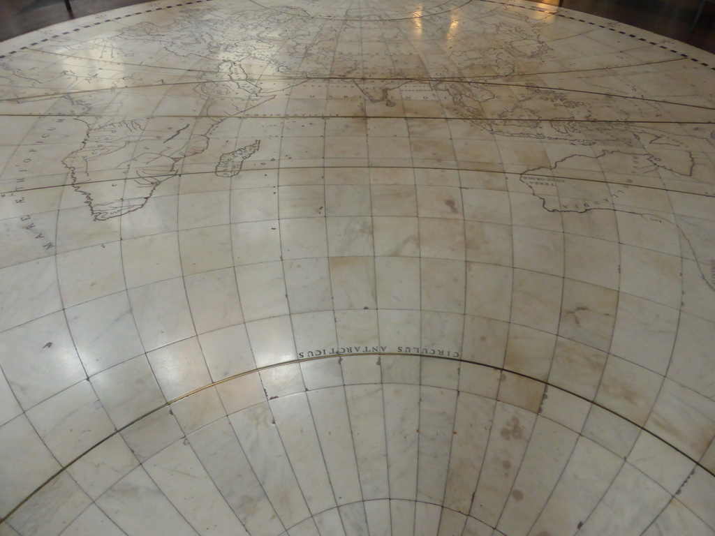 Map of the eastern half of the world on the floor of the Citizen`s Hall at the First Floor of the Royal Palace Amsterdam