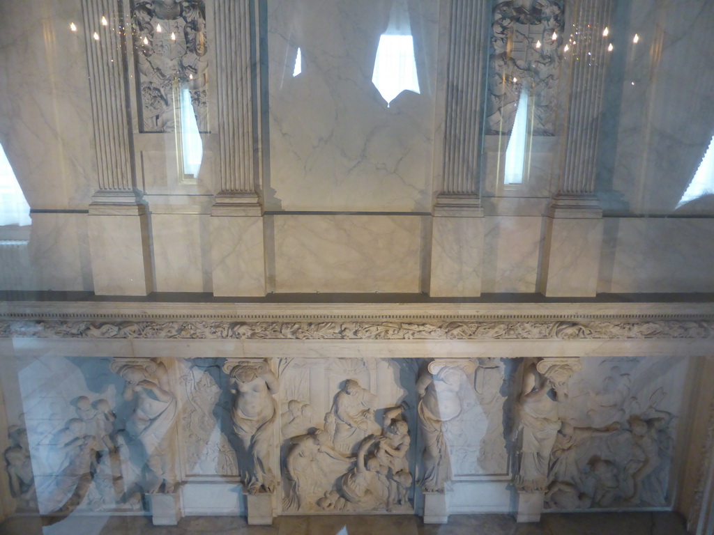 Reliefs at the front entrance at the Ground Floor of the Royal Palace Amsterdam, viewed from the Proclamation Gallery