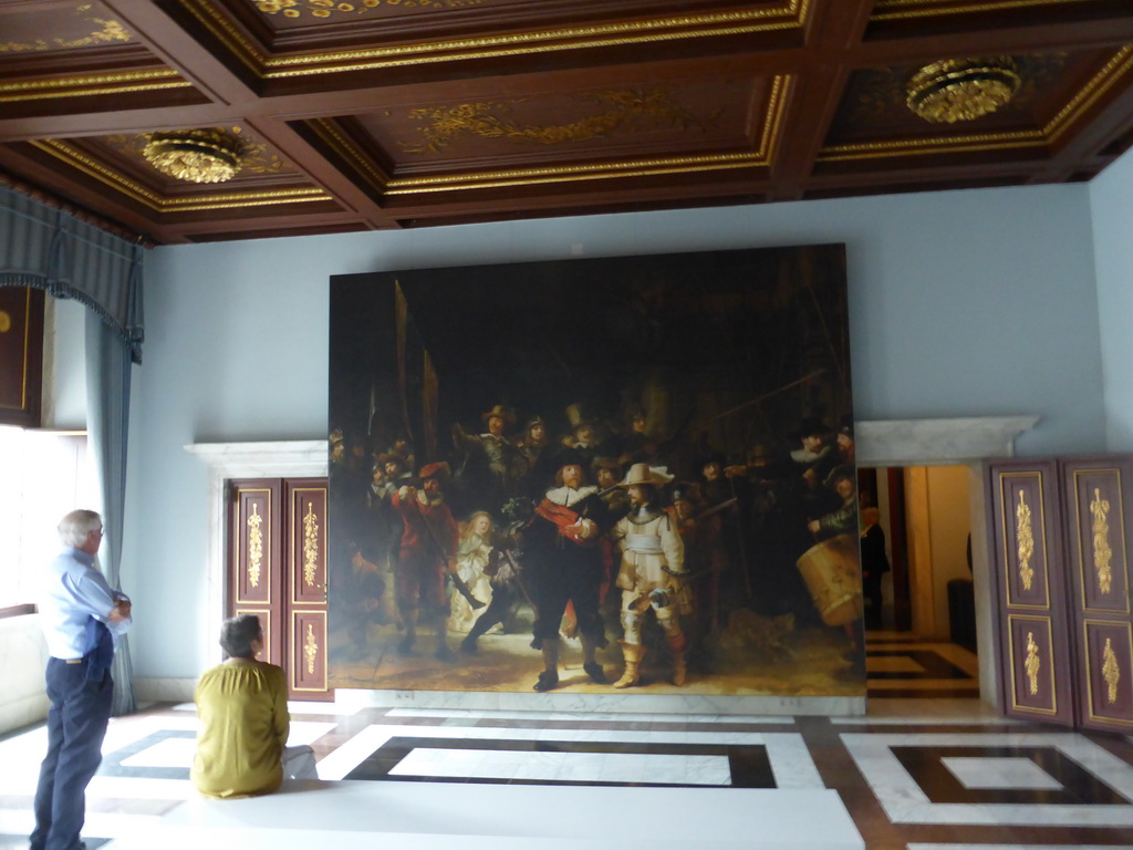 The Small War Council Room at the Third Floor of the Royal Palace Amsterdam, with the former location of the Painting `The Night Watch` by Rembrandt van Rijn