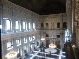 The Citizen`s Hall at the Royal Palace Amsterdam, viewed from the Large War Council Room at the Third Floor