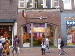 Shop with merchandising of the Dutch soccer team, at the Kalverstraat street