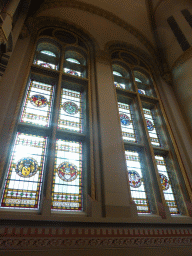 Stained glass windows at the staircase from the First Floor to the Second Floor of the Rijksmuseum