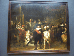 Painting `The Night Watch` by Rembrandt van Rijn, at the Gallery of Honour at the Second Floor of the Rijksmuseum