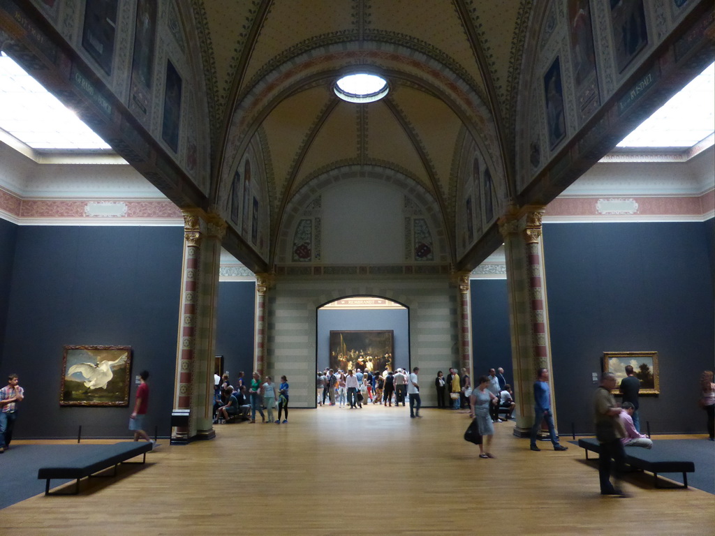 The Gallery of Honour at the Second Floor of the Rijksmuseum, with the Painting `The Night Watch` by Rembrandt van Rijn