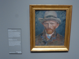 Self-portrait by Vincent van Gogh, with explanation, at Room 1.18 at the First Floor of the Rijksmuseum