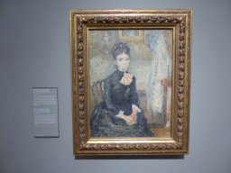 Painting `Mother by a Cradle, Portrait of Leonie Rose Davy-Charbuy` by Vincent van Gogh, with explanation, at Room 1.18 at the First Floor of the Rijksmuseum