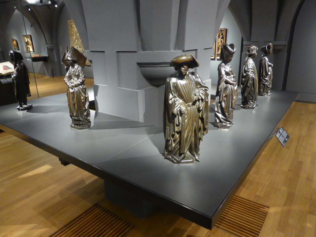 Ten weepers from the grave of Isabella of Bourbon, by Renier van Thienen, at Room 0.4 at the Ground Floor of the Rijksmuseum