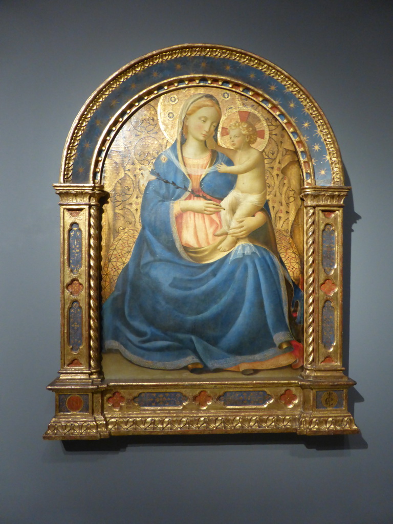 Painting `Madonna of Humility` by Fra Angelico, at Room 0.2 at the Ground Floor of the Rijksmuseum