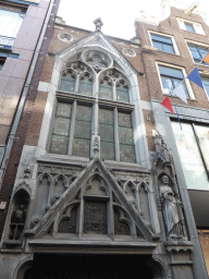 Front of the Church of St. Peter and St. Paul (`De Papegaai`) at the Kalverstraat street