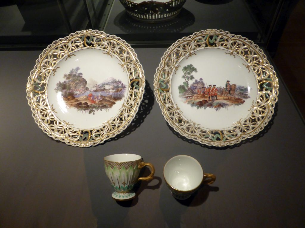 Services at the exhibition `Dining with the Tsars` at the Second Floor of the Hermitage Amsterdam museum, viewed from the Second Floor