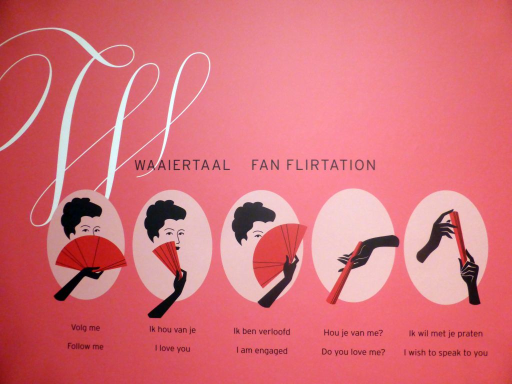 Information on fan flirtation, at the Second Floor of the Hermitage Amsterdam museum
