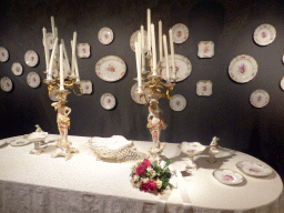 Items from the Last Festive Banquet by Nicholas II and Alexandra, at the exhibition `Dining with the Tsars` at the Second Floor of the Hermitage Amsterdam museum