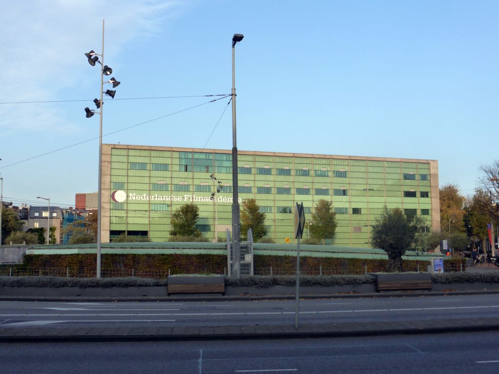 Front of the Nederlandse Filmacademie building at the Mr. Visserplein square