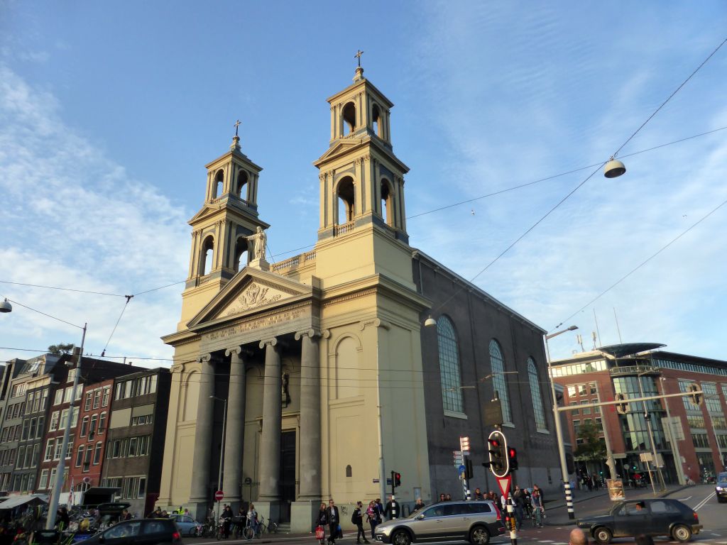 Front of the Moses and Aaron Church at the Waterlooplein square