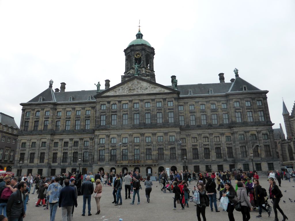 Front of the Royal Palace Amsterdam at the Dam square