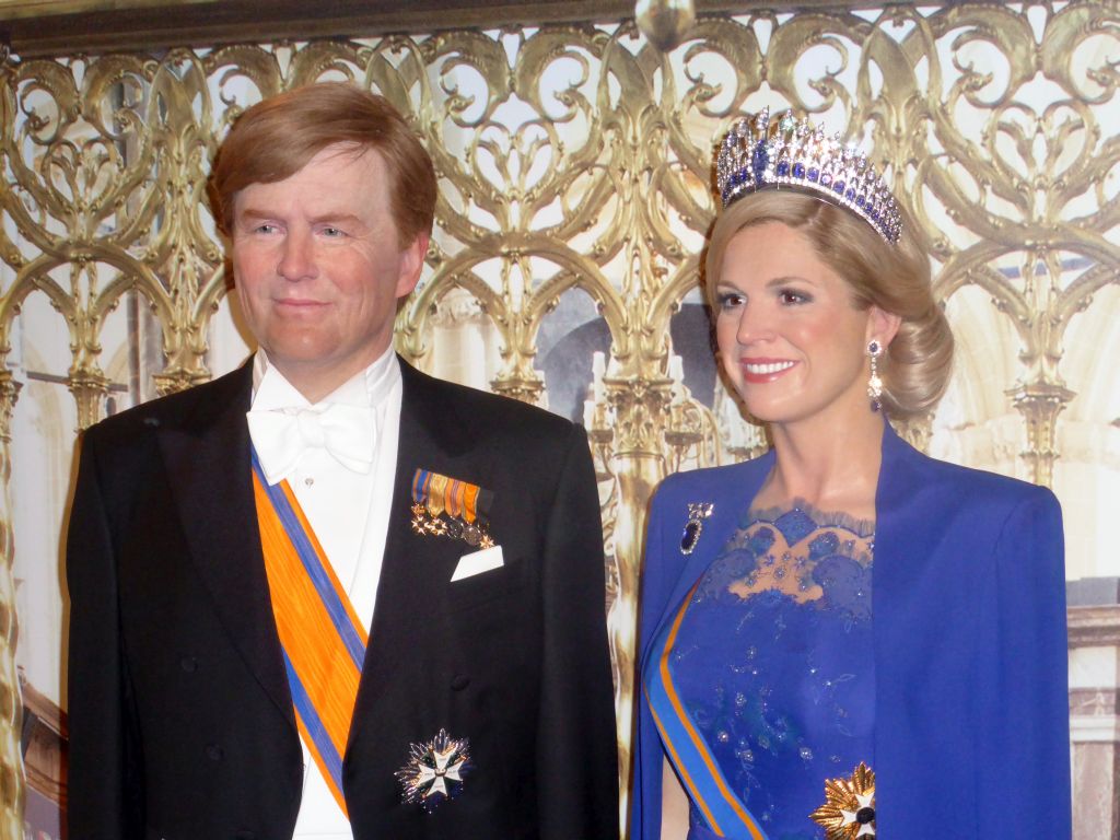 Wax statues of King Willem-Alexander and Queen Maxima at the Madame Tussauds museum